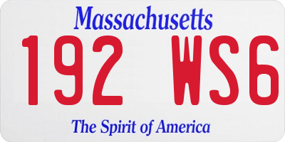MA license plate 192WS6