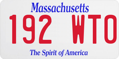 MA license plate 192WT0