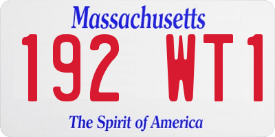 MA license plate 192WT1