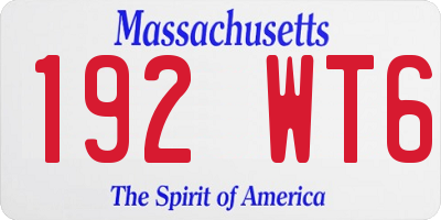 MA license plate 192WT6