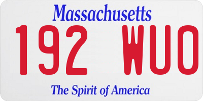 MA license plate 192WU0