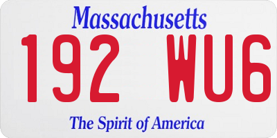 MA license plate 192WU6