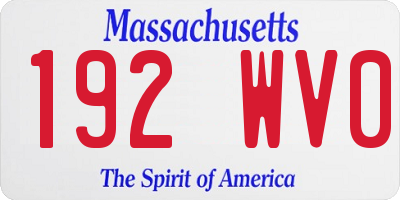 MA license plate 192WV0