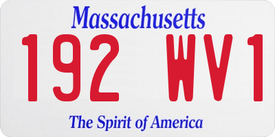 MA license plate 192WV1
