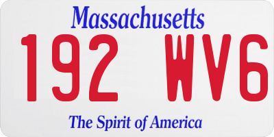 MA license plate 192WV6