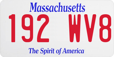 MA license plate 192WV8