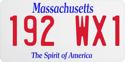 MA license plate 192WX1
