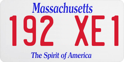 MA license plate 192XE1