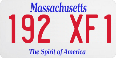 MA license plate 192XF1
