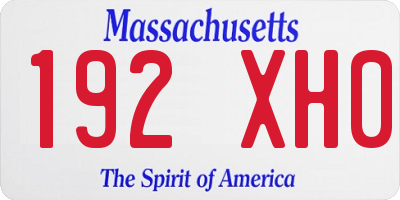 MA license plate 192XH0