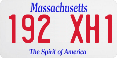 MA license plate 192XH1