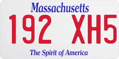 MA license plate 192XH5