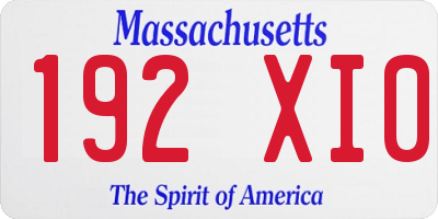 MA license plate 192XI0