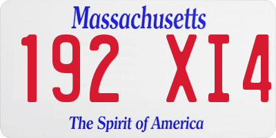 MA license plate 192XI4