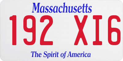 MA license plate 192XI6