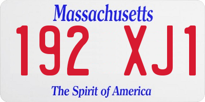MA license plate 192XJ1