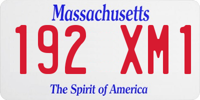 MA license plate 192XM1