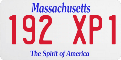 MA license plate 192XP1