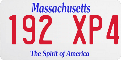 MA license plate 192XP4
