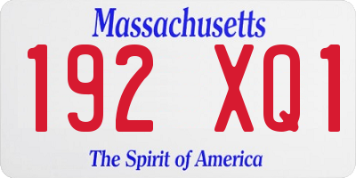 MA license plate 192XQ1