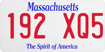MA license plate 192XQ5