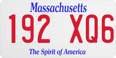 MA license plate 192XQ6