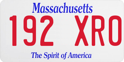 MA license plate 192XR0