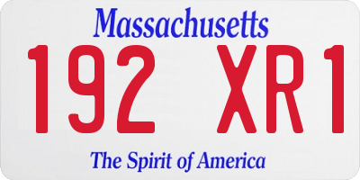 MA license plate 192XR1
