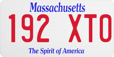 MA license plate 192XT0