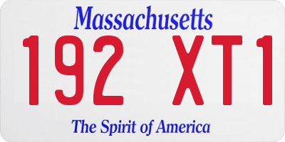 MA license plate 192XT1