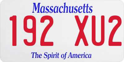 MA license plate 192XU2