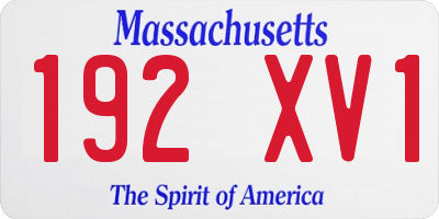 MA license plate 192XV1