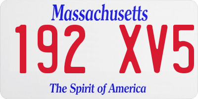 MA license plate 192XV5