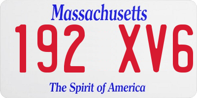 MA license plate 192XV6