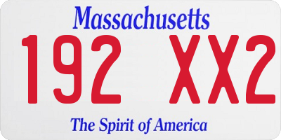 MA license plate 192XX2