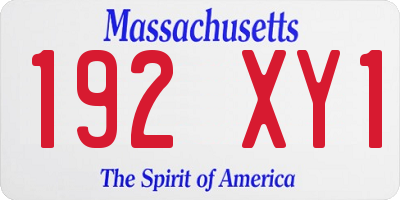 MA license plate 192XY1