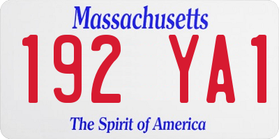 MA license plate 192YA1