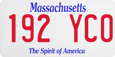 MA license plate 192YC0