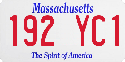 MA license plate 192YC1