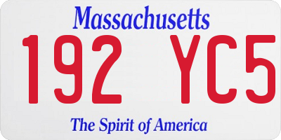 MA license plate 192YC5