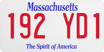 MA license plate 192YD1
