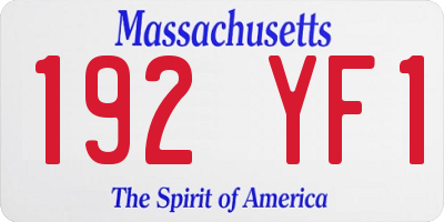 MA license plate 192YF1