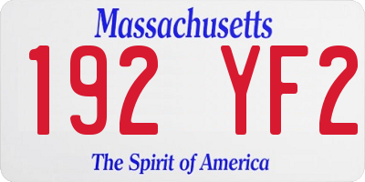 MA license plate 192YF2