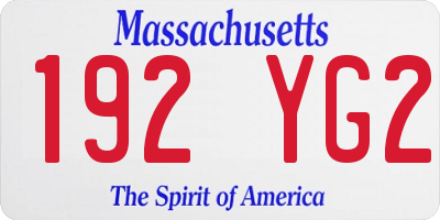 MA license plate 192YG2