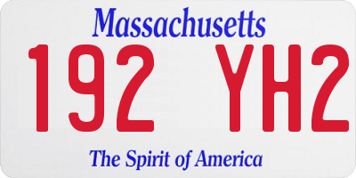 MA license plate 192YH2