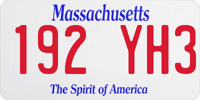 MA license plate 192YH3