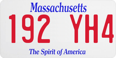 MA license plate 192YH4