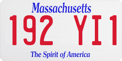 MA license plate 192YI1