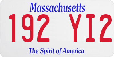 MA license plate 192YI2
