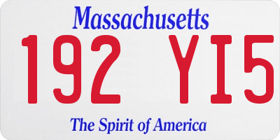 MA license plate 192YI5